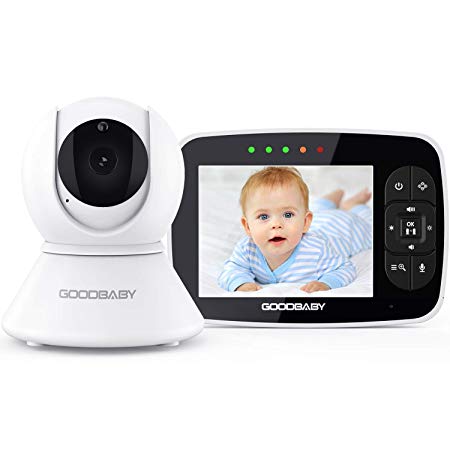 Video Baby Monitor with Remote Camera Pan-Tilt-Zoom|Keep Babies Safe with 3.5” Large Screen, Night Vision, Talk Back, Room Temperature, Lullabies, 960ft Range