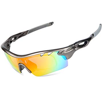 HODGSON Polarized Sports Sunglasses for Men Women with 5 Interchangeable Lenses