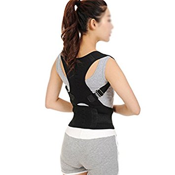 Genmine Posture Corrector Back Brace Adjustable Magnet Support Brace Lumbar Support For Lower and Upper Back Pain Men / Women