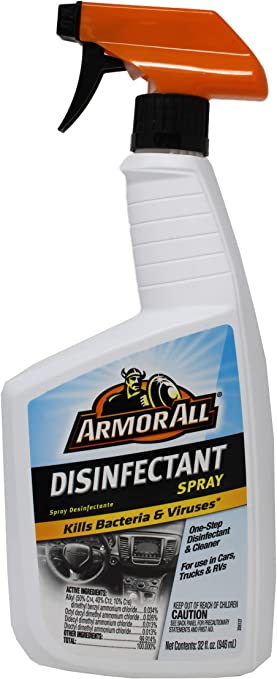 Armor All Disinfectant Spray General Cleaner Deodorizer Kills Bacteria & Viruses 32 Ounce Sprayer Bottle