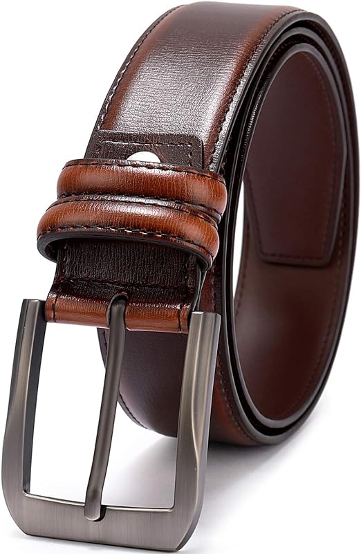 beltox fine Men’s Casual Leather Jeans Belts 1 1/2” Wide 4MM Thick Alloy Prong Buckle Work Dress Belt for Men