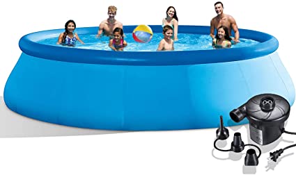hmercy Inflatable Swimming Pool - 10 FTx 30 in Quick Set Family Pool for Backyard or Outdoor Portable Blow Up Above Ground Pool with Electric Pump for Kids and Adults