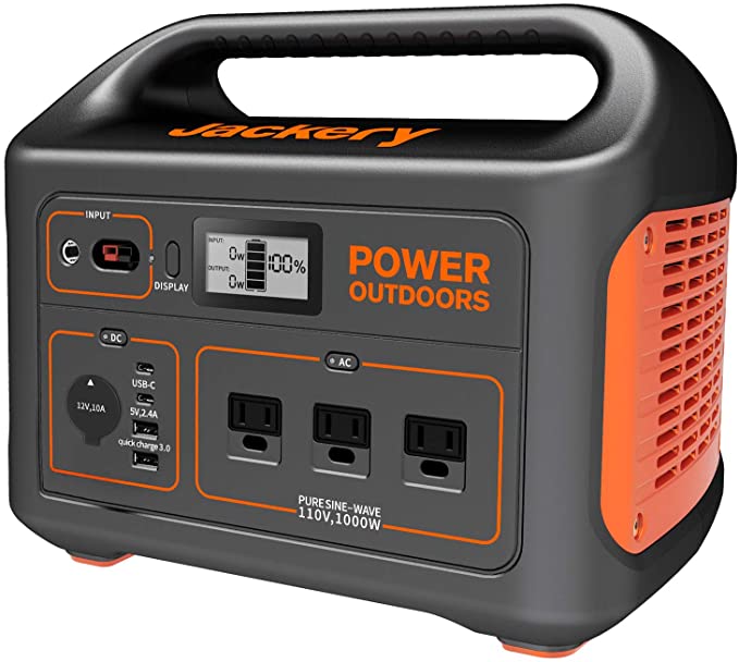 Jackery Portable Power Station Explorer 1000, 1002Wh Solar Generator (Solar Panel Optional) with 3x110V/1000W AC Outlets, Solar Mobile Lithium Battery Pack for Outdoor RV/Van Camping, Road Trip