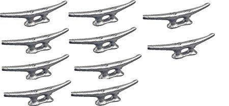 MARINE DOCK CLEAT 4" GALVANIZED OPEN BASE BOAT 10 PACK