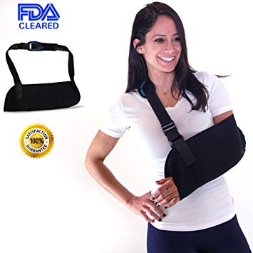 Everyday Medical Adjustable Arm Sling Support For Womens/Mens Shoulder Immobilizer With Adjustable Split Strap Neoprene Arm Sling Good For Treats Injured Arm, Wrist, Elbow, Shoulder, Etc