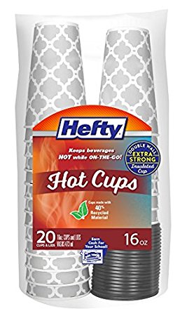 Hefty Hot Cups and Lids (16 Ounce, 20 Count)