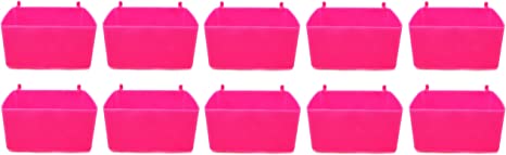 Small Plastic Florescent Pink Pegboard Storage/Part Bins (10)