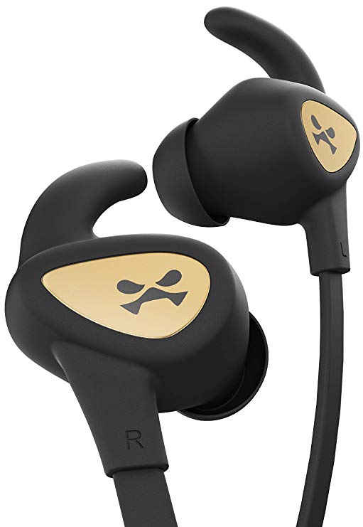 Ghostek Rush Series Wireless Sport Earbuds Water Resistant Bluetooth Headphones – Black/Gold | Enhanced HD Sound Quality Perfect for Working Out, Running, Jogging, Biking