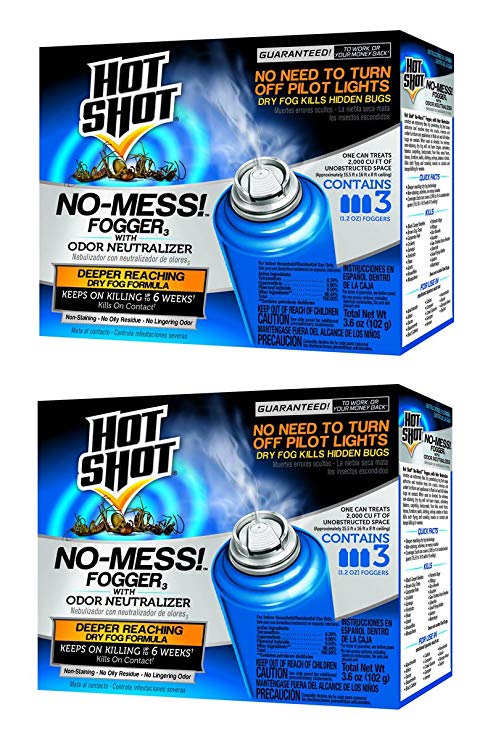 Hot Shot EIURYTEU 20177 No-Mess! Fogger, 3-Count, 2 Pack