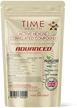 Active Hexose Correlated Compound - Advanced Formula - Alpha & Beta Glucans with Fucoidan - 60 Capsules - UK Made - Zero Additives - Pullulan (60 Capsule Pouch) (60 Capsule Pouch)