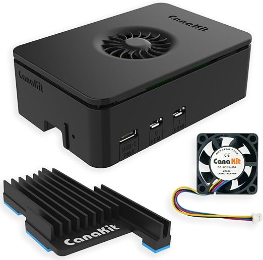 Pi 5 Case for Raspberry Pi 5 with MEGA Heat Sink and Active Cooling - Turbine Black