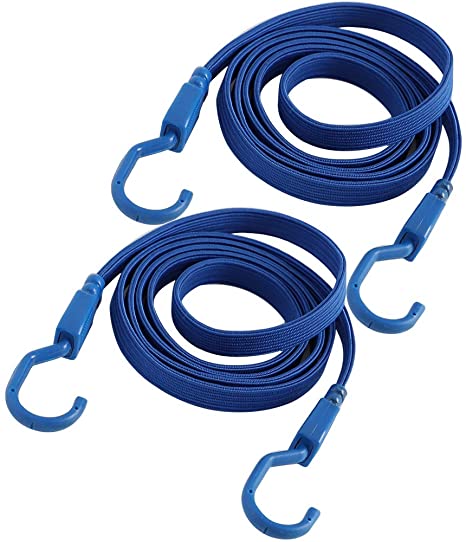 XSTRAP 2PK 77 Inch Flat Bungee Cord Straps for Hand Truck (Blue)