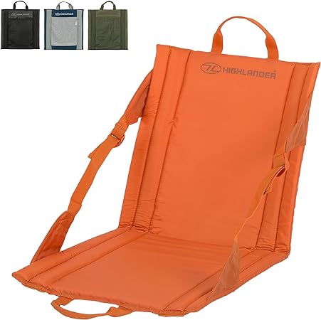 HIGHLANDER Foldable Chair Best for Camping, Hiking, Stadium and More, Water Resistant and Lightweight with Pocket, Comfortable and Easy Adjustable