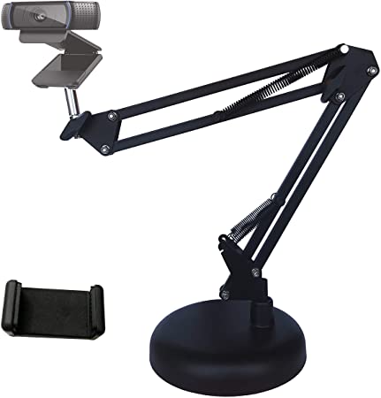 Gulee Adjustable Desktop Suspension Boom Scissor Arm Stand Holder with Base for Logitech Webcam C925e C922x C922 C930e C930 C920 C615, GoPro Hero 8/7/6/5, Arlo Ultra/Pro/Pro 2/Pro 3/Brio 4K