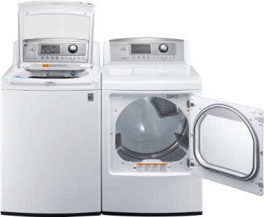 LG H/E Ultra Large Capacity Top Load Laundry System with Turbo Wash Technology (WT5680HWA_DLEX5680W) ELECTRIC DRYER