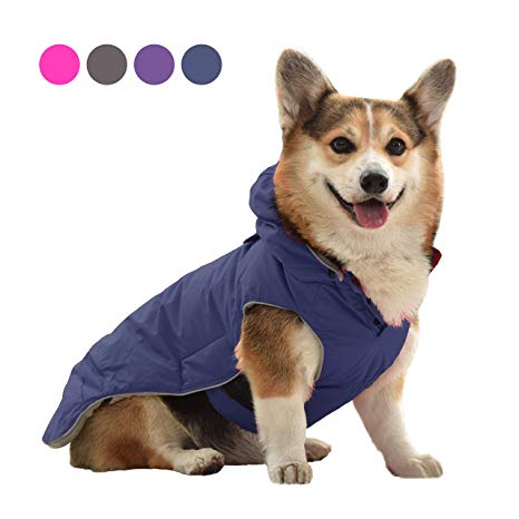 SENYEPETS Dog Winter Warm Coat Detachable Hooded Winter Waterproof Dog Jacket, Windproof Fleece Lining Dog Clothes, Apparel Warm Vest for Small Medium Dogs