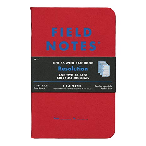 Field Notes Resolution Special Edition Memo Books, 2 Checklist Journals and 1 56-Week Date Book, (3-1/2" × 5-1/2") Winter 2017