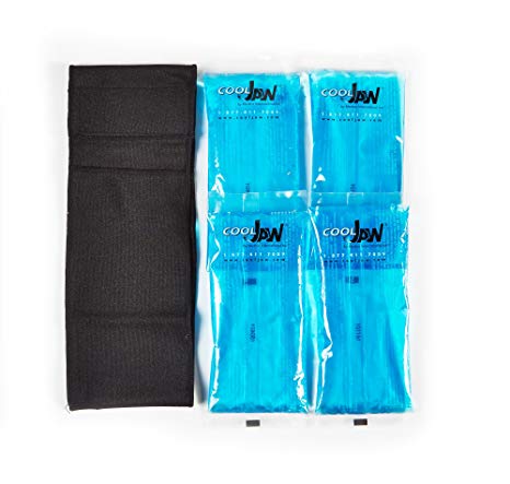 Cool Jaw Black Soft Stretch Wrap with Chin Cup, with 4 Blue Gel Packs