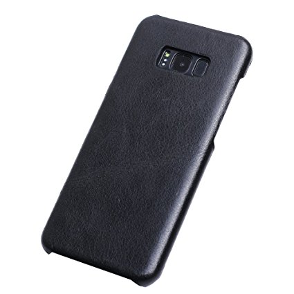 Samsung Galaxy S8 Plus Case, Genuine Leather Anti-Scratch Shockproof Back Cover Phone Cases black