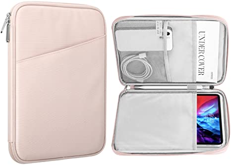 MoKo Sleeve Bag for 9-11 Inch Tablet, Protective Bag Carrying Case with Pocket Fits with iPad Pro 11 2021/2020/2018, iPad 9th 8th 7th Generation 10.2, iPad Air 4 10.9, iPad 9.7, Pink