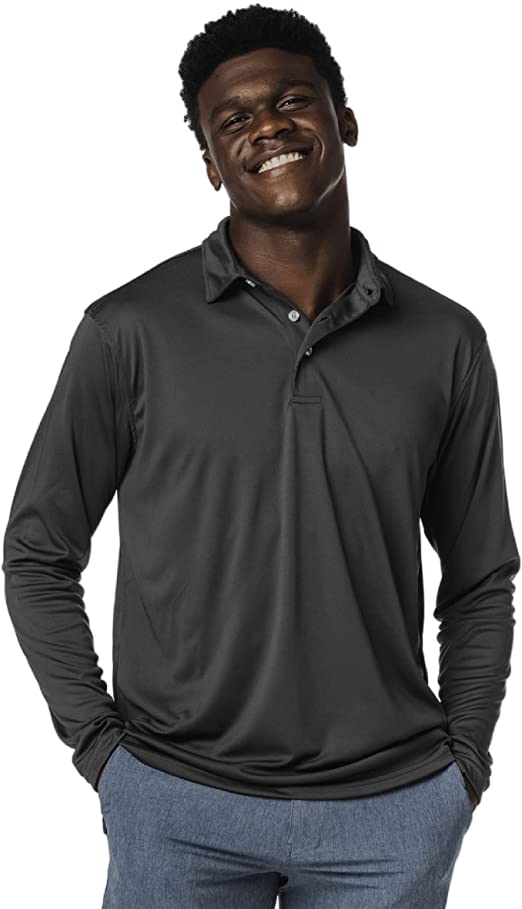 Vapor Apparel Men's UPF 50  UV Sun Protection Long Sleeve Polo