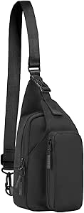 BALEAF Small Sling Bag Crossbody Backpack Adjustable Strap Shoulder Chest Daypack Casual Traveling Hiking Daily Black