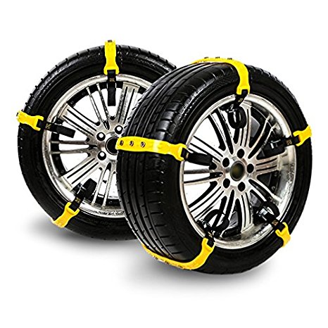 Car Safety Chains Cable Traction Mud Chains Slush Chains Snow Tire Chains All Season Tire Anti-slip Chains for Cars 10PCs for Tire Width:185-225mm
