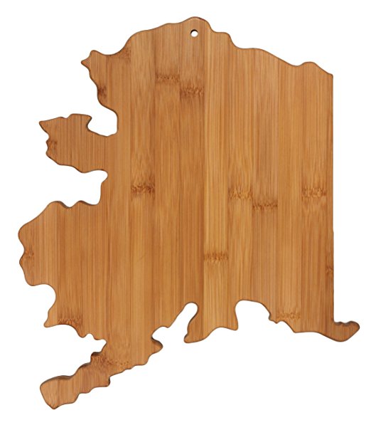 Totally Bamboo State Cutting & Serving Board, Alaska, 100% Bamboo Board for Cooking and Entertaining