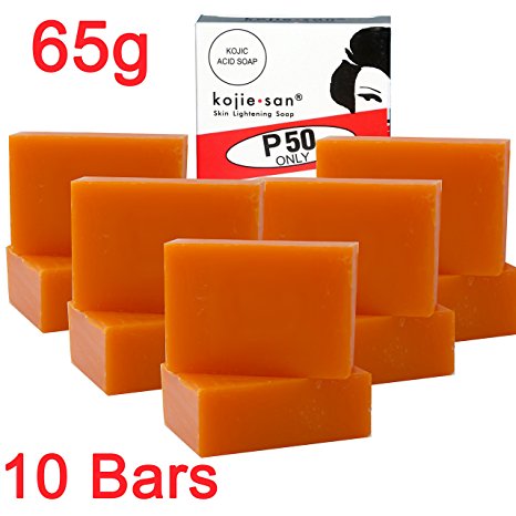 KOJIE SAN FACE & BODY SOAP - 5 Pack of Kojie San Skin Lightening Kojic Acid Soap ( 2 Bars per pack) 65g - SUPER SAVINGS
