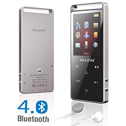 Bluetooth 4.0 Music MP3 Player,2018 New Edition 8G Portable Lossless Sound MP3 Player with Pedometer,Touch Buttons Metal Shell