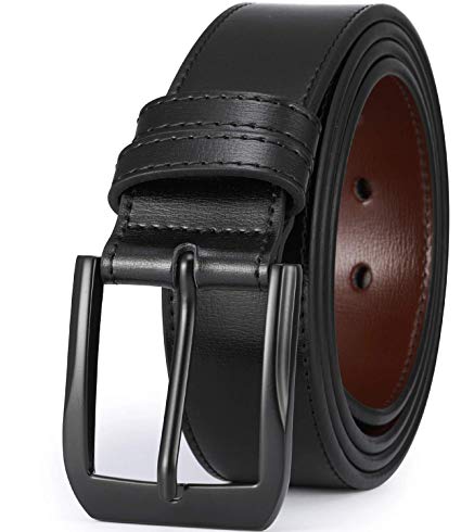 Beltox Fine Men’s Casual Leather Jeans Belts 1 1/2” Wide 4MM Thick Alloy Prong Buckle Work Dress Belt for Men