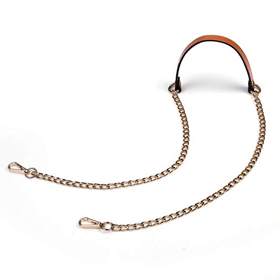 VanEnjoy 12MM Replacement Chain & Genuine Leather Shoulder Crossbody Straps for Handbags Purse Bags(Khaki)