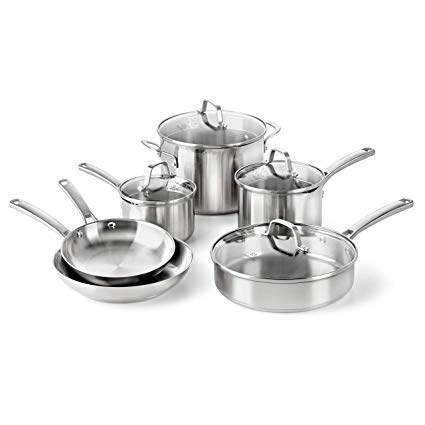 Calphalon Classic Stainless Steel Cookware Set, 10-Piece