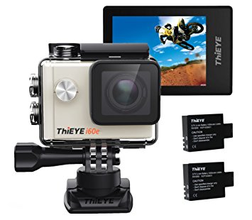 ThiEYE i60e 4K Sport Action Camera 60M Waterproof Wifi 12MP FHD 2 Inch Screen 170 Degree Lens 360 Degree Rotating Buckle Helmet DV Camcorder, 2 Batteries Included
