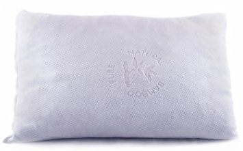 Good Life Essentials Hotel Collection Queen Shredded Memory Foam Pillow with Bamboo Cover