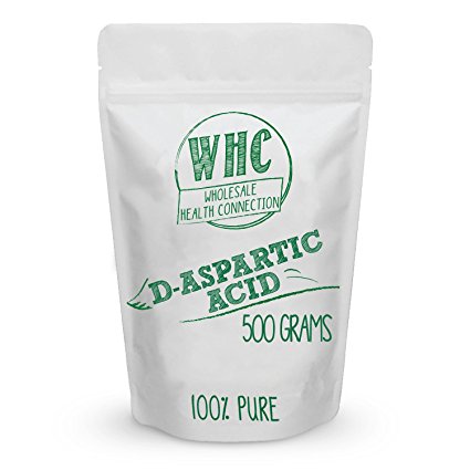 DAA D-Aspartic Acid Powder 500 g (167 Servings) – Testosterone Booster – Pure Bulk D-AA Supplement