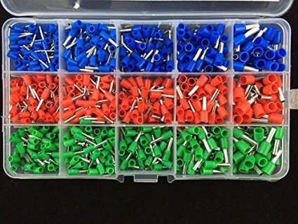 Generic Wire Copper Crimp Connector Insulated Ferrule Pin Cord End Terminal Kit Box Multicolour