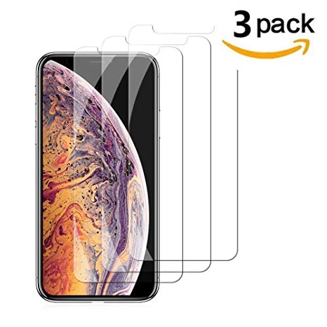 [3 Pack] iPhone Xs/X Glass Screen Protectors Onewalker iPhone Xs/X Tempered Glass Screen Protector [3D Touch] [9H Hardness] [No Bubble] Compatible with iPhone Xs/X[5.8 Inch]