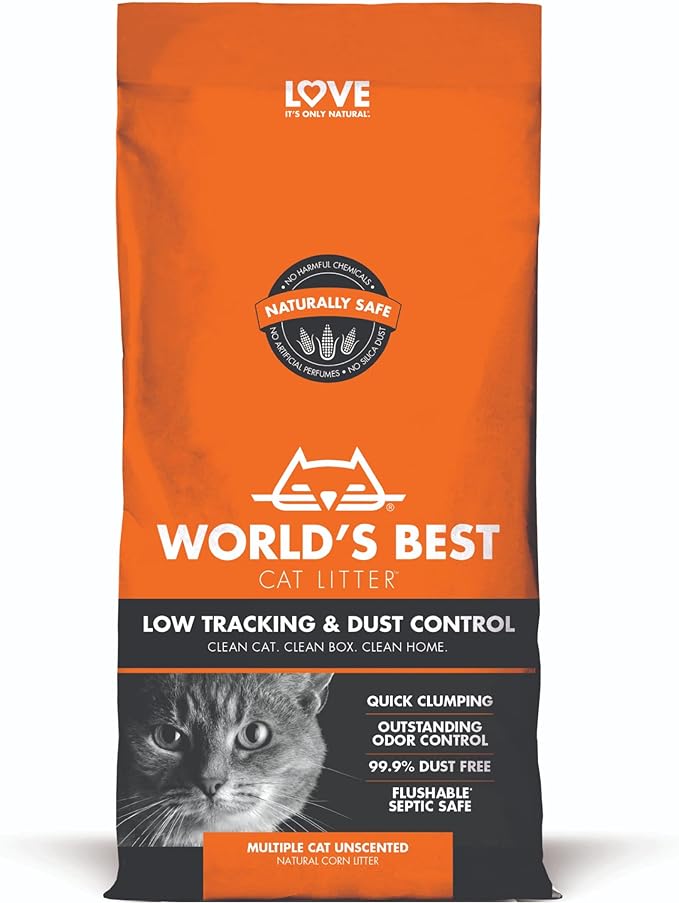 Kent Pet Group 62110202: World's Best Cat Litter Low Tracking/Dust Control Multiple Cat Unscented, 15 Lbs