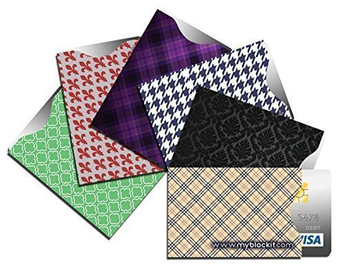 BLOCKIT Credit Debit Card Protector Sleeves - Best for RFID Blocking, Travel Security and Fraud Prevention - Perfect Slim Fit for all Mens and Womens Wallets - Designer Set of 6 - Includes 2016 ID Theft Protection eBook - Recommended by Lifelock