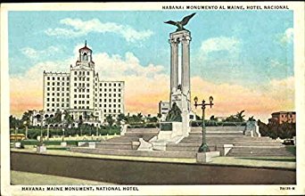Havana Maine Monument National Hotel Havana, Cuba Original Vintage Postcard