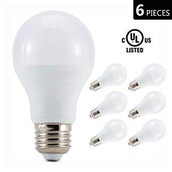 Otronics 10W LED Light Bulb A19 - E26 Non-Dimmable LED Bulb [65W Equivalent] , 5000K (Daylight Glow), 810 Lumens, Medium Screw Base(E26), UL-Listed (Pack of 6)
