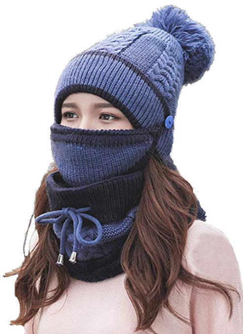 Winter Hats for Women and Girls. Beanie   Scarf   Mouth Mask Set | Keep you warm and fashion.