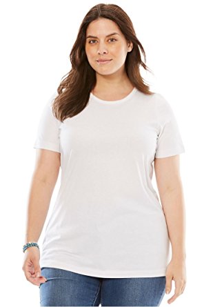 Women's Plus Size Top, Perfect Crewneck Tee In Soft Cotton Knit