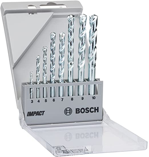 Bosch Professional 2607018366 8-Piece CYL-1 Masonry Drill bit Set, Silver, 3-10 mm