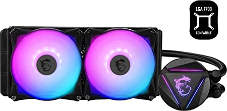 MSI MAG Core Liquid 240R V2 - AIO RGB CPU Liquid Cooler - Rotating Cap Design - 240mm Radiator - Dual 120mm RGB PWN Fans.