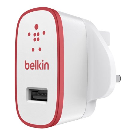 Belkin MixIt Colour Range 2.1 Amp USB AC Wall Charger UK Plug - Red