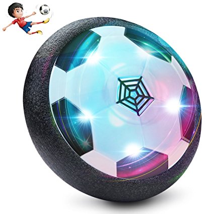 KKONES LED Hover Ball Kids Toys for Boys Girls Air Power Training Ball Children Gifts Air Power Soccer Disc and Foam Bumpers Sport for playing football game with Parents Indoor or Outdoor