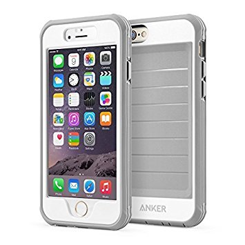 iPhone 6s Plus Case, Anker Ultra Protective Case With Built-in Clear Screen Protector for iPhone 6 Plus / iPhone 6s Plus (5.5 inch) Drop-Tested, Dust Proof Design (Gray/White)