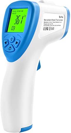 Digital Thermometer, LongReal Adult Baby Thermometer for Fever Ear Forehead Temperature Infrared Thermometer No Contact Large LCD Display for Home & Community Use